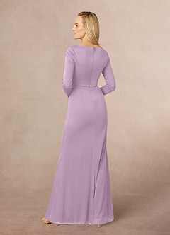 Azazie Risa Mother of the Bride Dresses Wisteria Mermaid V-Neck Pleated Mesh Dress image3