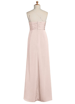 Azazie Eren Junior Blushing Pink Sheath Pleated Stretch Satin Dress image8