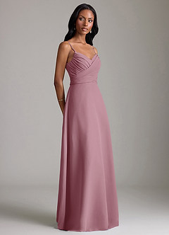 Azazie Kali Bridesmaid Dresses Vintage Mauve A-Line Pleated Chiffon Dress image3