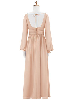 Azazie Norah Junior English Rose A-Line Pleated Chiffon Dress image7