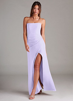 Azazie Leonis Bridesmaid Dresses Lilac Sheath Strapless Chiffon Convertible Dress image7