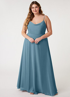 Azazie Daenerys Abiti da Damigella Abito A-Line in Chiffon con Scollo a Cappuccio Bermuda image8