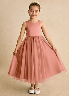 Azazie Solia Flower Girl Dresses MAI TAI Ball-Gown Bow Tulle Dress image2