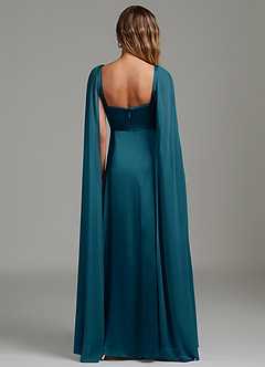 Azazie Niveah Bridesmaid Dresses Ink Blue A-Line Strapless Stretch Satin Convertible Dress image4