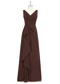 Azazie Julianna Brudepigekjoler En streg Chiffon Gulv-længde Kjole image6