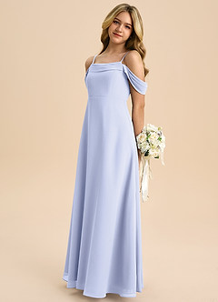 Azazie Anselie Junior Lavender A-Line Off the Shoulder Chiffon Dress image5