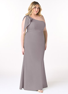 Azazie Rinna Brautjungfernkleider Meerjungfrau-Linie One-Shoulder Stretch-Krepp Kleid Dämmerung image7