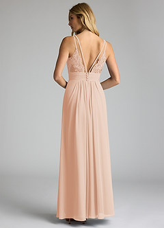 Azazie Maren Allure Bridesmaid Dresses English Rose A-Line V-Neck Lace Chiffon Dress image5