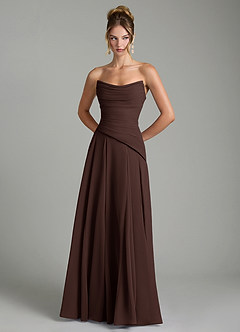 Azazie Gabriela Bridesmaid Dresses Ganache A-Line Corset Chiffon Dress image7