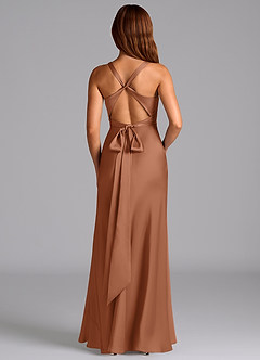 Azazie Hati Bridesmaid Dresses Bronzer Mermaid Stretch Satin Dress image7