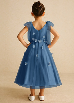 Azazie Minia Flower Girl Dresses Twilight A-Line Bow Matte Satin Dress image6