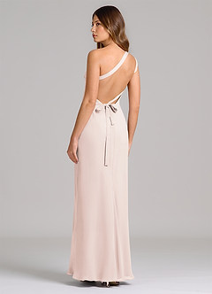 Azazie Monroe Suknie dla druhen Osłona Jedno ramię Szyfon Do ziemi Sukienka image2