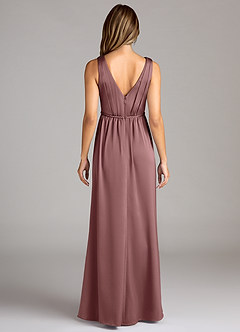 Azazie Tanicia Brautjungfernkleider A-Linie Plissee Stretch-Satin Kleid Vintage Mauve image2
