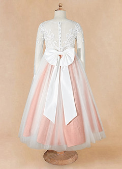Azazie Elodie Flower Girl Dresses Ivory Mai Tai Ball-Gown Lace Dress image11