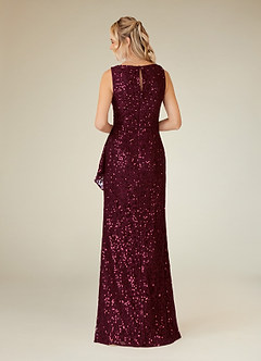Azazie Eleanora Mother of the Bride Dresses Cabernet Sheath Sequins Lace Dress image2