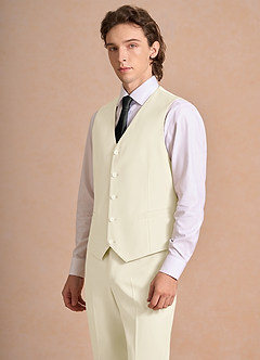 front James Ivory Structured Stretch Suit Vest