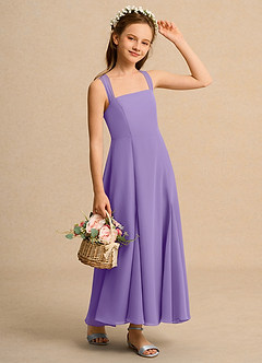 Azazie Tater Junior Formal Flower Girl Klänningar Klä A-Line i Chiffong Plisserad image3