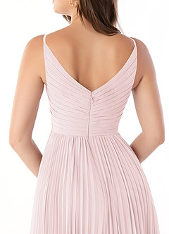 Azazie Raychelle Bridesmaid Dresses Blushing Pink A-Line V-Neck Chiffon Dress image6