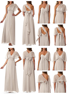 Azazie Fifi Vestidos de damas de honor Vestido de Escarcha de Gasa de Corte En A Convertible con Sin tirantes image10