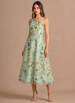 Robe Midi Vert Clair Maribela image4