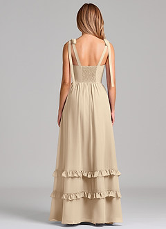 Azazie Anastacia 신부 들러리 드레스 A라인 스윗하트 네크라인 쉬폰 바닥 길이 드레스 image2