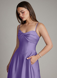 Azazie Meleena Bridesmaid Dresses Tahiti A-Line Strapless Stretch Satin Dress image2