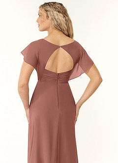 Azazie Rylee Bridesmaid Dresses Cedar Rose A-Line Pleated Chiffon Dress image2