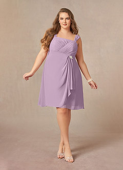 Azazie Olivia Mother of the Bride Dresses Wisteria A-Line Square Neckline Pleated Chiffon Dress image9