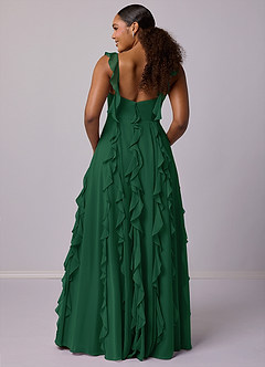 Barbie ♥ Azazie Bridesmaid Dresses Dark Green A-Line with Pockets Chiffon Dress image11