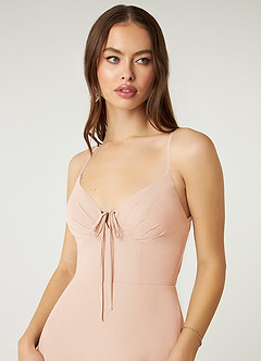 Azazie Minie Sprzedaż ostateczna Linia A Ukłon Szyfon Do ziemi Sukienka image6