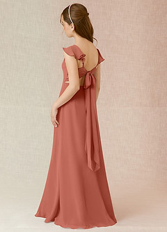Azazie Everett Junior Clay A-Line Chiffon Dress image4