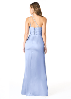 Azazie Eren Bridesmaid Dresses Ice Mermaid One Shoulder Stretch Satin Dress image2