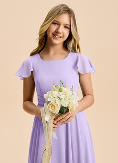 Azazie Cady Junior Lilac A-Line Pleated Chiffon Dress image8