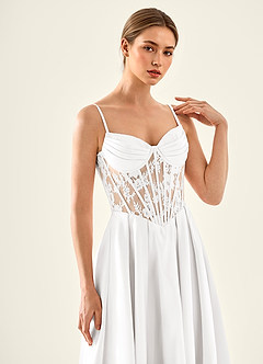 Nimbus White Cutout Corset Satin Prom Dress image7