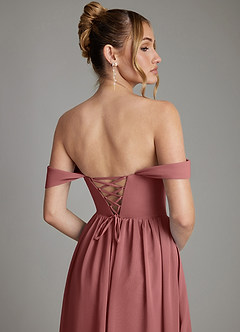 Azazie Caterina Brautjungfernkleider A-Linie Korsett Chiffon Kleid Amethyst image7