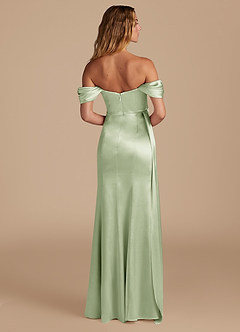 Azazie Amyra Robes de demoiselle d'honneur Robe Sirène Convertible en Satiné métallisé Encolure en Forme de Cœur Vert Sauge image6