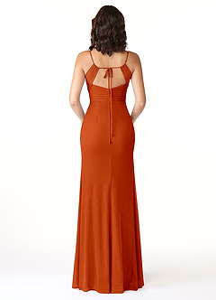 Azazie Reneya Bridesmaid Dresses Paprika Mermaid Bow Mesh Dress image2