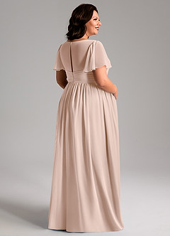 Azazie Verna Maternity Bridesmaid Dresses A-Line V-Neck Ruched Chiffon Floor-Length Dress image8