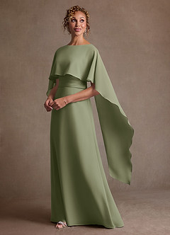 Azazie Marilla Mother of the Bride Dresses Pistachio A-Line Pleated Chiffon Dress image5