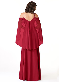 Azazie Cienna Jurken voor bruidsmeisjes Jurk van Chiffon met A-Lijn Off the Shoulder Scharlaken image2
