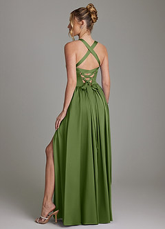 Azazie Francis Brudtärnklänningar Klä av A-Linje i Stretch Satin Korsett Enbärsgrön image7