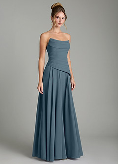 Azazie Gabriela Brautjungfernkleider A-Linie Korsett Chiffon Kleid Zwielichtviolett image5