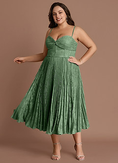 Annie Eucalyptus Pleated Midi Dress image8