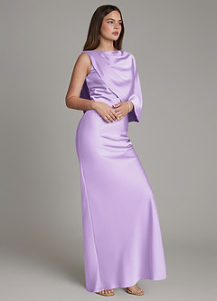 Azazie Darby Bridesmaid Dresses Lilac Mermaid Pleated Stretch Satin Dress image5