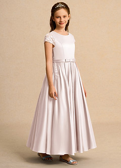 Azazie Bunny Junior Formal Robe Demoiselle D'honneur Fillette Robe Princesse en Dentelle Rose Pétale image5