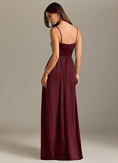 Azazie Calianna Bridesmaid Dresses Cabernet A-Line Off the Shoulder Stretch Satin Convertible Dress image2