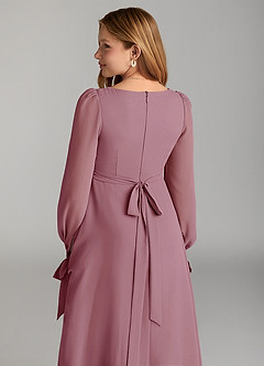 Azazie Leonia Junior Vintage Mauve A-Line with Pockets Chiffon Dress image6