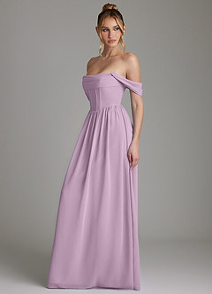 Azazie Caterina Bridesmaid Dresses Wisteria A-Line Corset Chiffon Dress image9