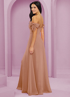 Barbie ♥ Azazie Bridesmaid Dresses Champagne Rose A-Line Off the Shoulder Chiffon Convertible Dress image6