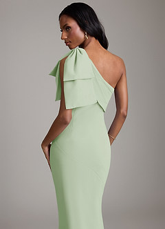 Azazie Yuanna Bridesmaid Dresses Dusty Sage Mermaid One Shoulder Chiffon Dress image7